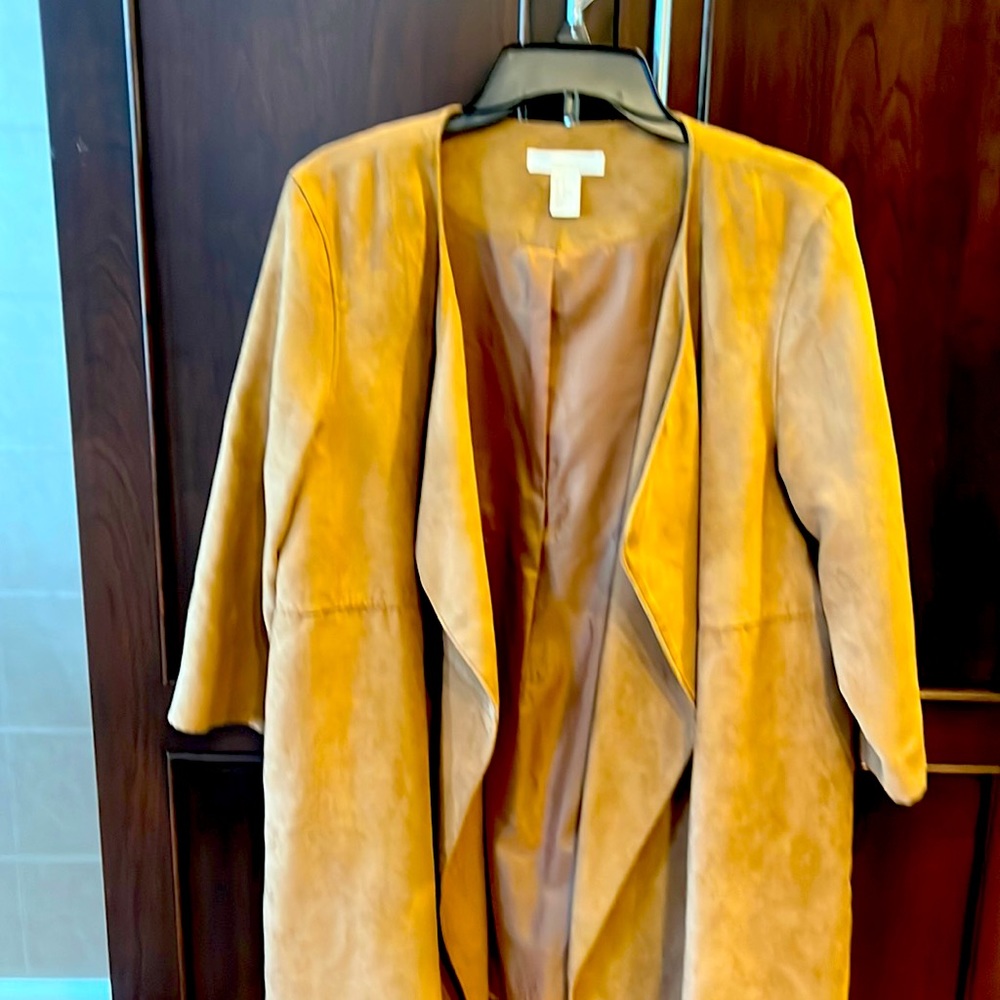 11 .H and M faux suede beautiful blazer/jacket rich Carmel color